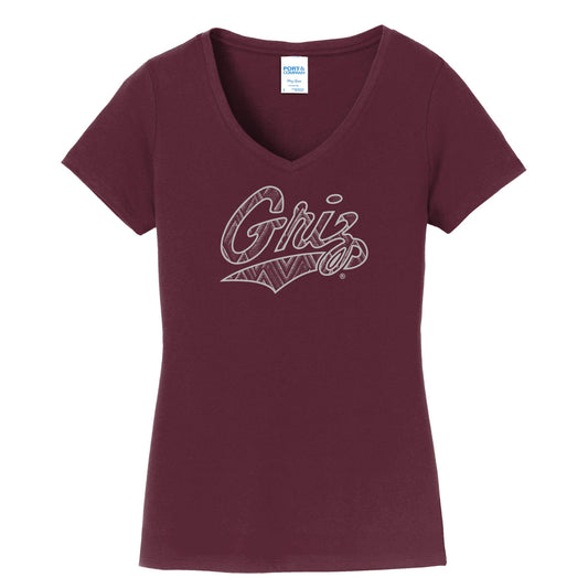 Griz Ladies V-Neck Tee
