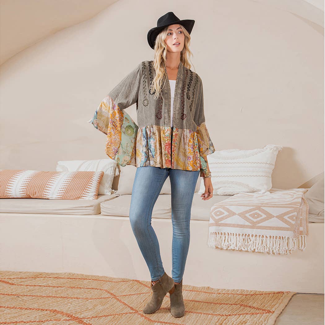 Vintage Bohemian Patchwork Shrug