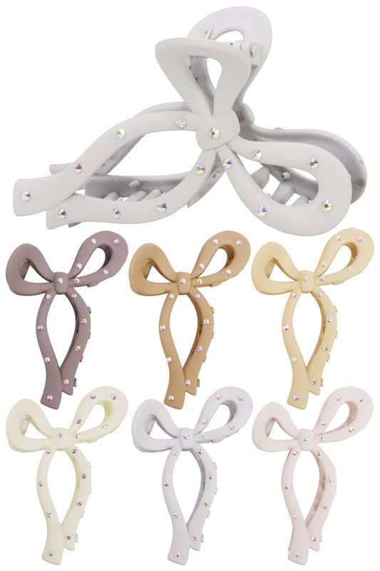 Bling Matte Wavy Ribbon Hair Claw