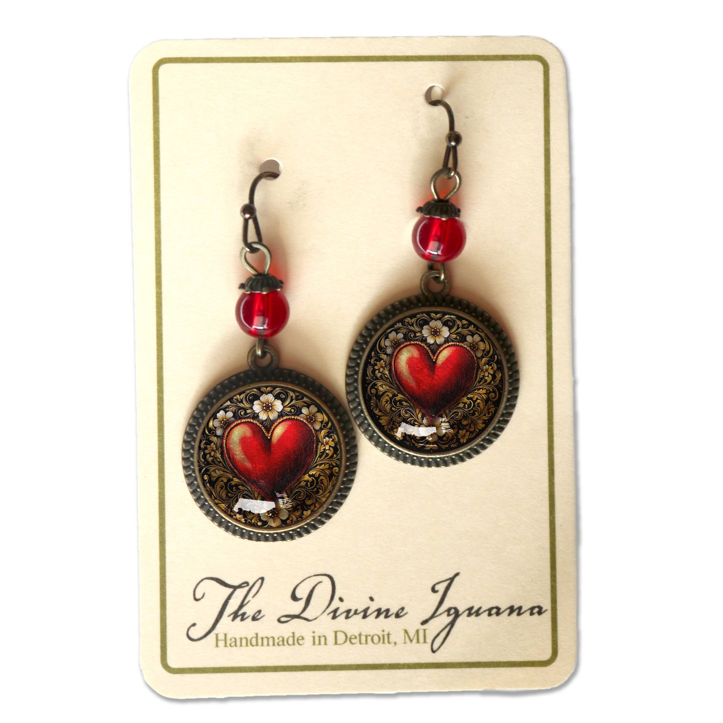 Ornate Heart Earrings