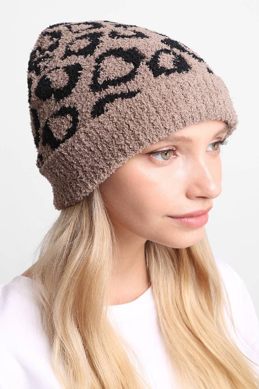 Leopard Print Beanie Hat