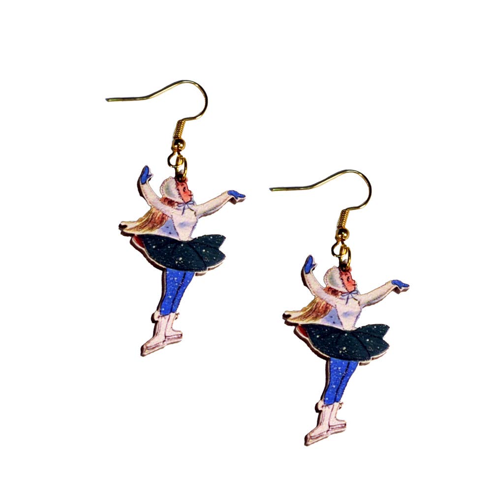 Vintage Ice Skater Earrings