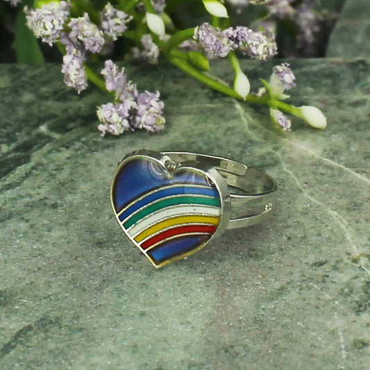 Rainbow Heart Mood Ring
