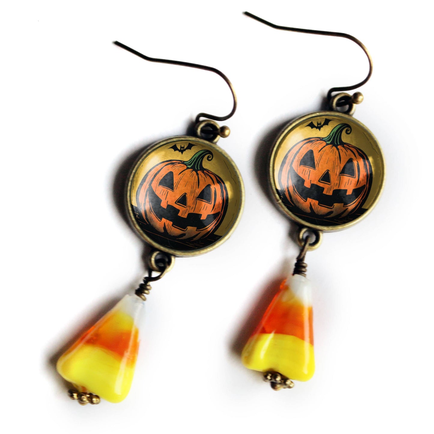 Candy Corn Jack O'Lantern Earrings