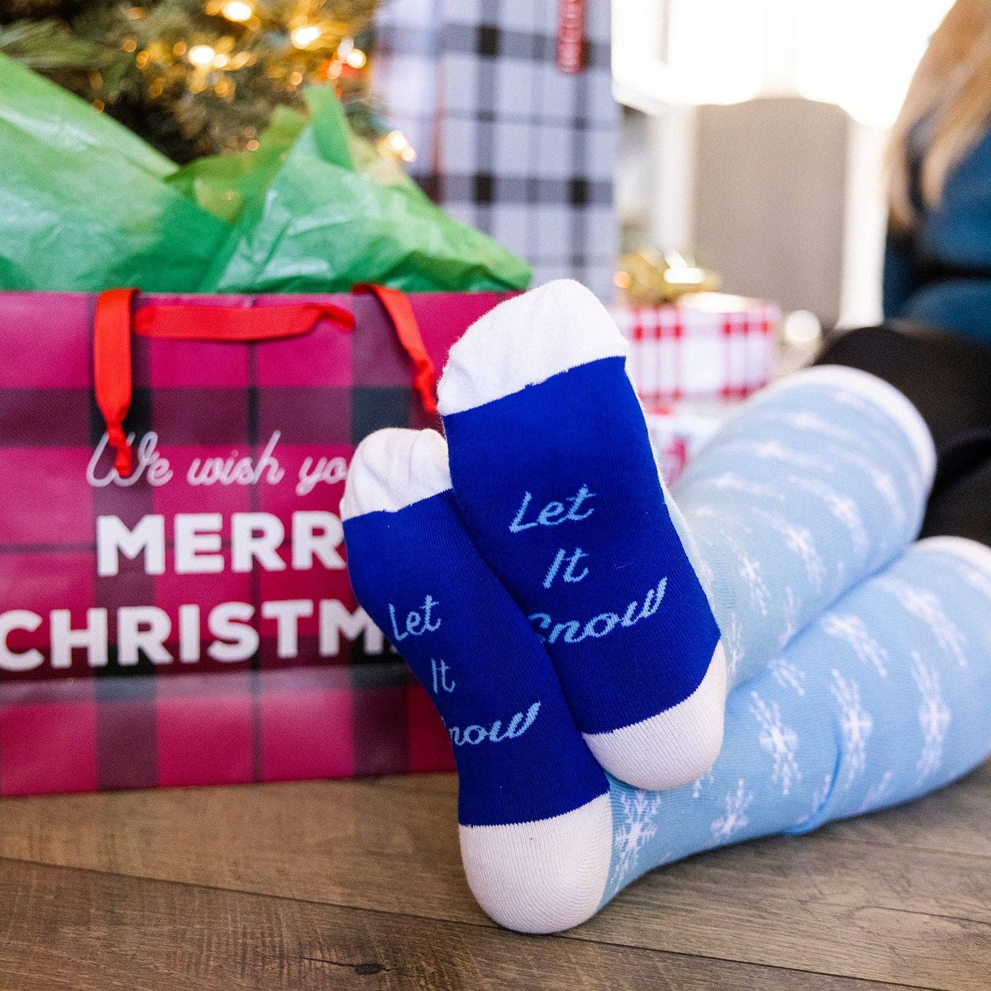 Snowflake & Snowman Knee High Socks (2 Pack)