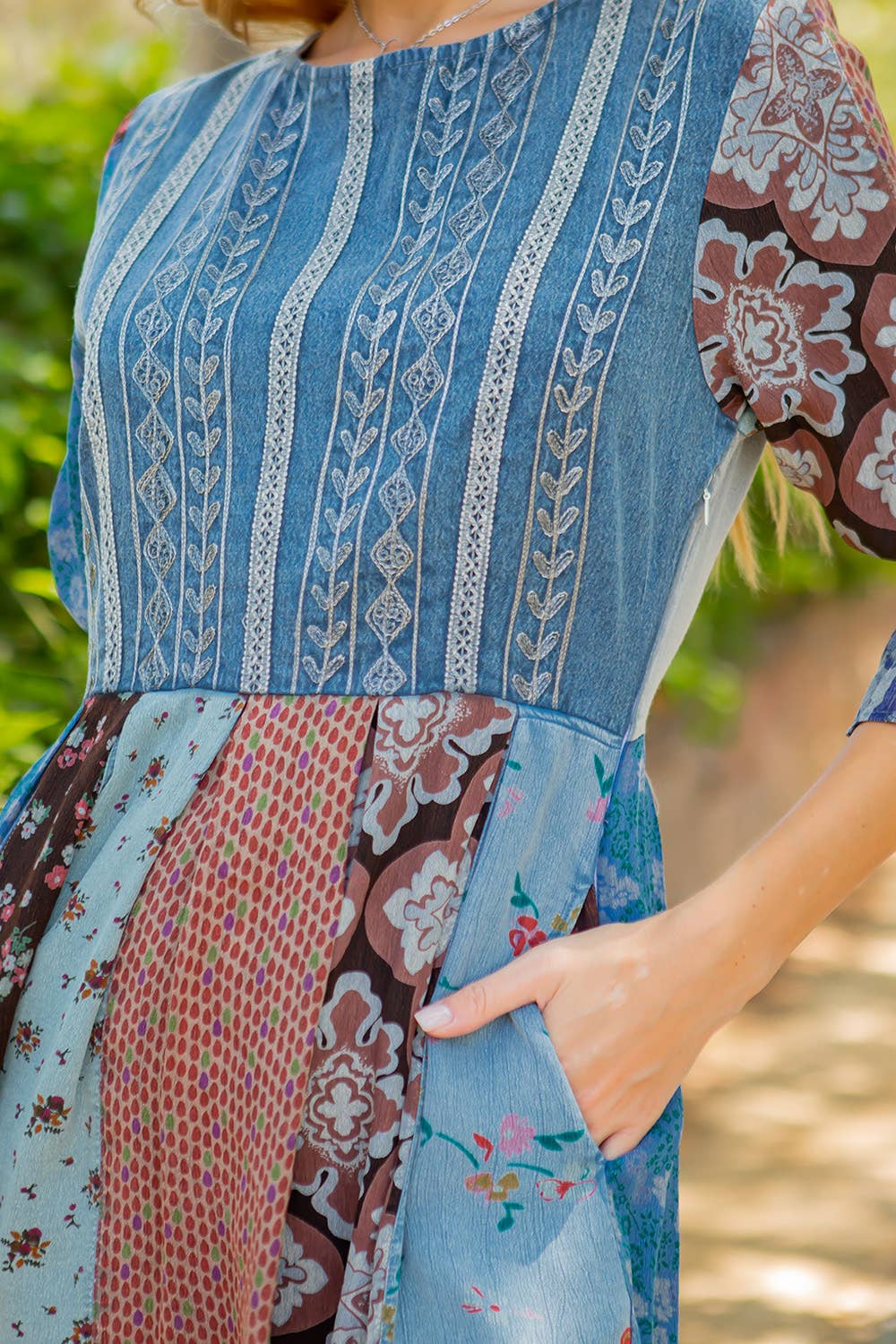 Boho Embroidered Western Mini Dress