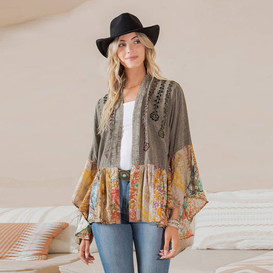 Vintage Bohemian Patchwork Shrug