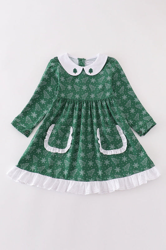 Kids Green Christmas Tree Dress