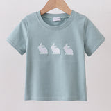 Blue Bunny Embroidery Top