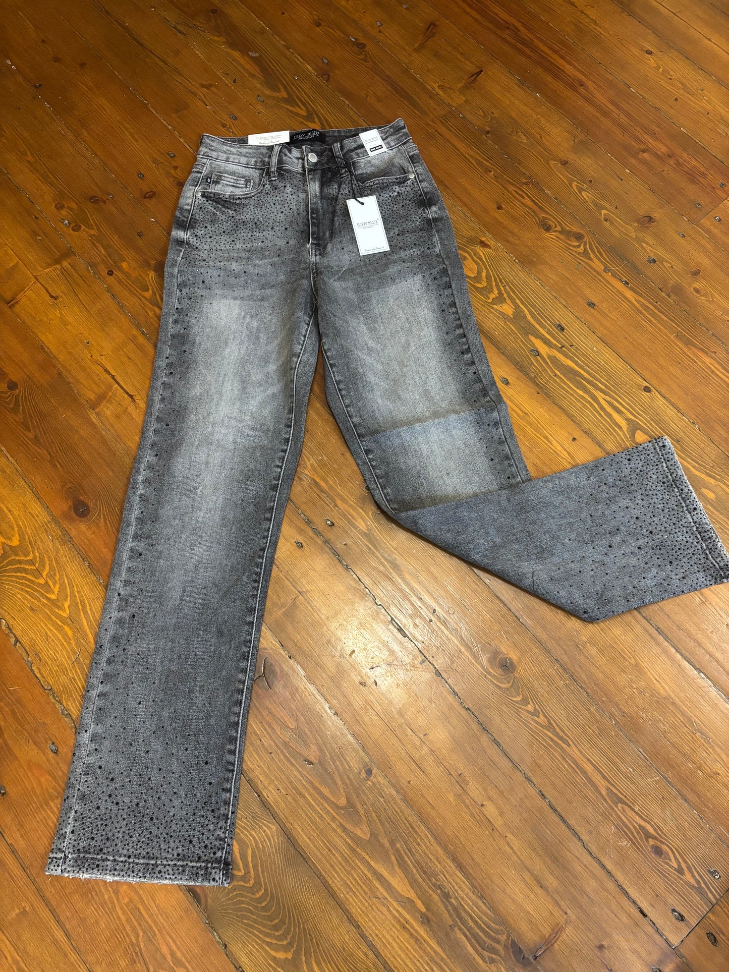 Judy Blue Rhinestone Straight Jeans