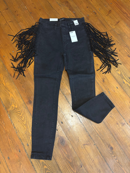 Judy Blue Black Side Fringe Skinny Jegging