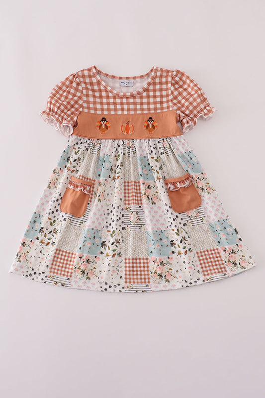 Kids Fall Floral Turkey Dress