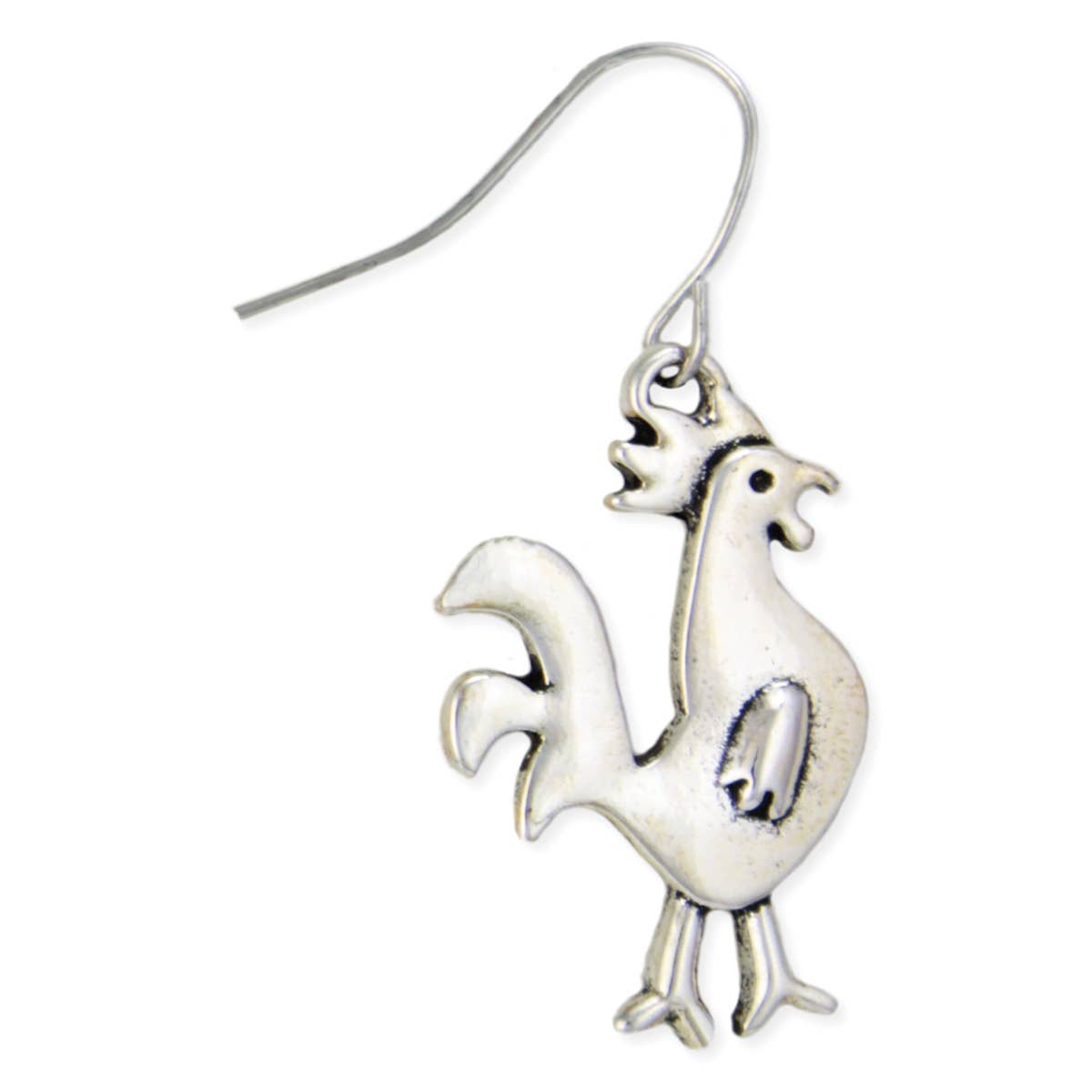 Silver Chicken Earrings