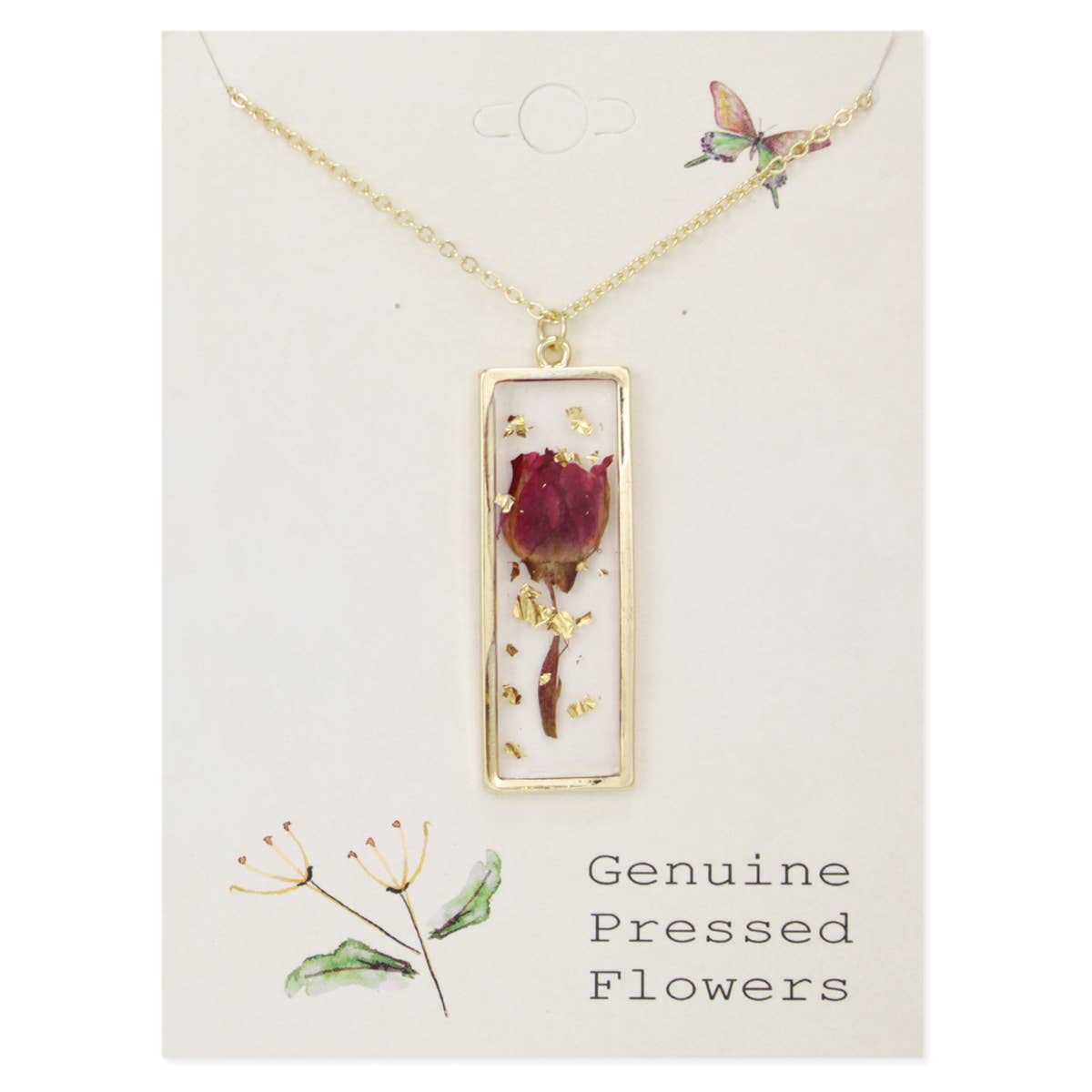 Red Dried Flower Necklace