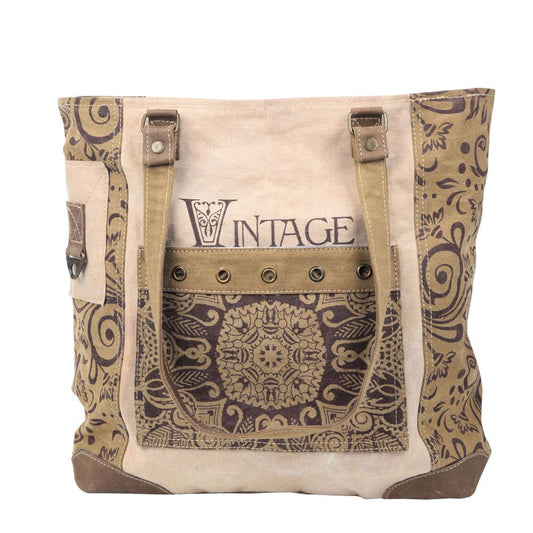 Vintage Flower Canvas Tote