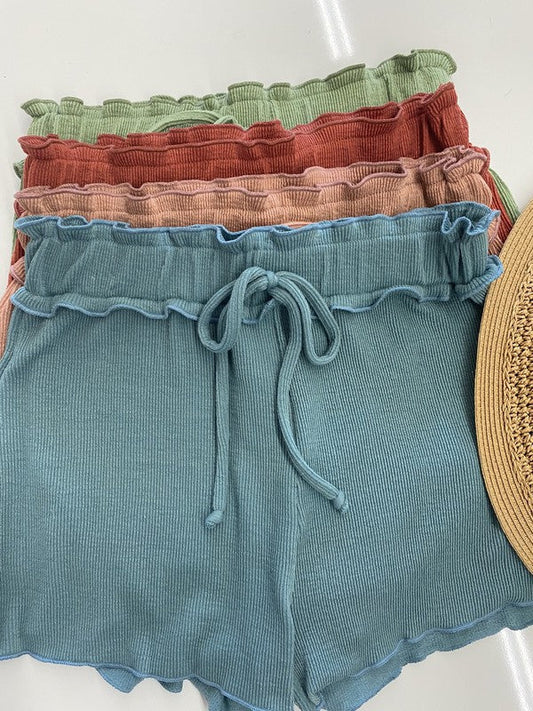 Blue Merrow Finished Waist Band Shorts
