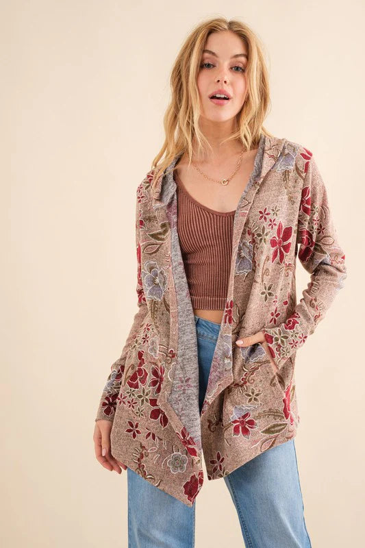 Blush Multi Floral Knit Cardigan