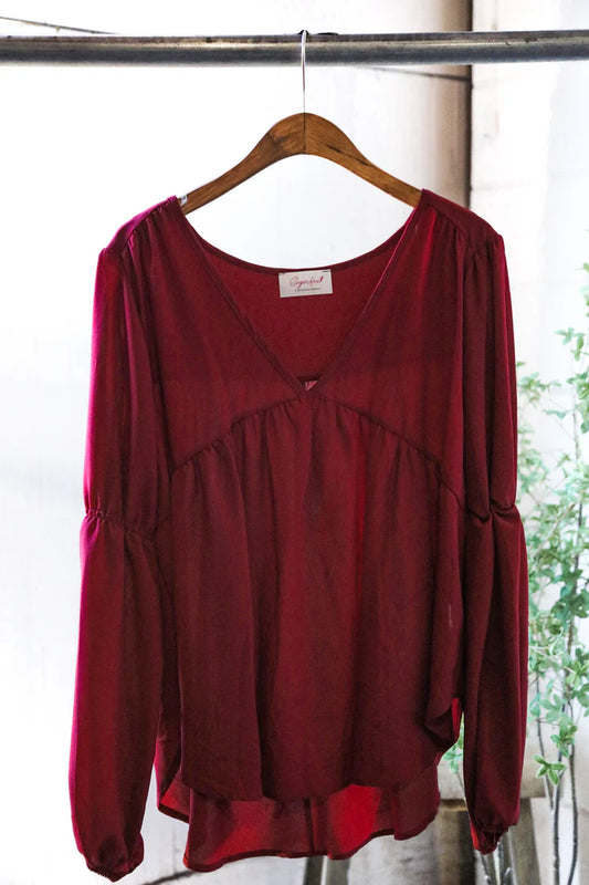 Burgundy Woven Blouse
