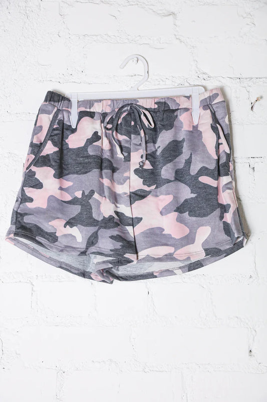 Camo French Terry Pocketed Shorts