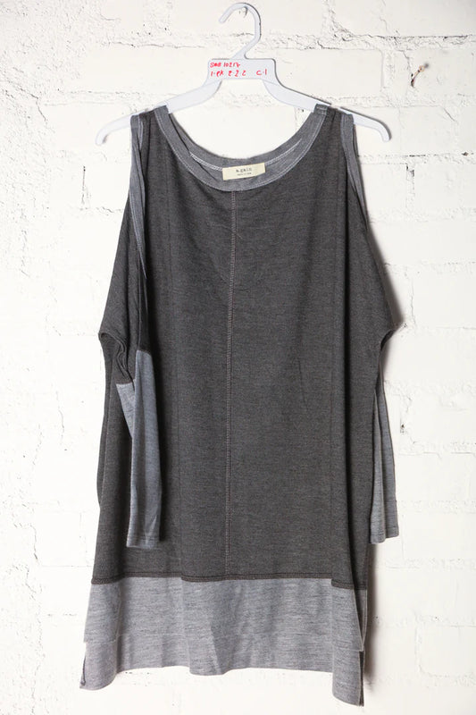 Charcoal Cut Out Shoulder Top