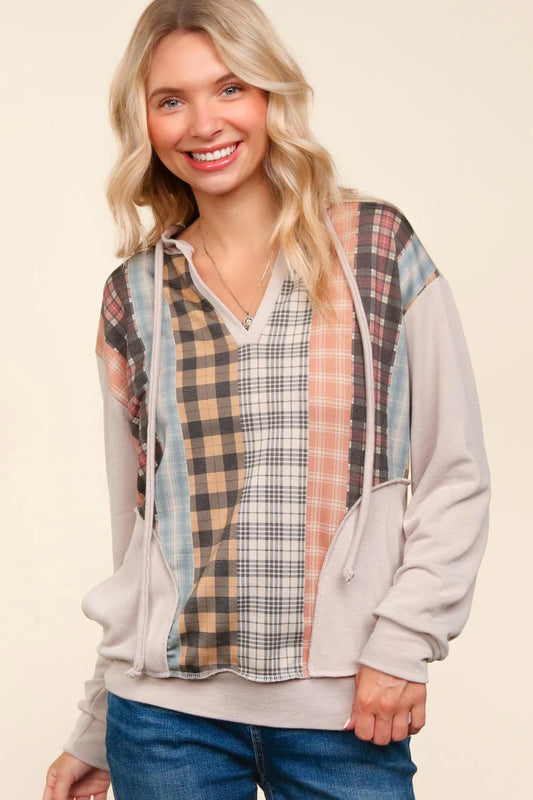 Plaid Print Hoodie