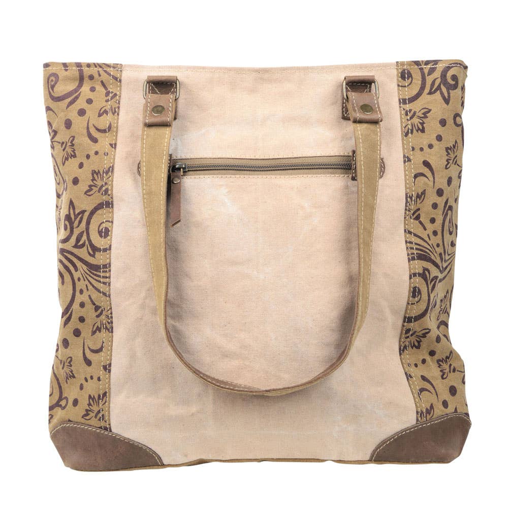 Vintage Flower Canvas Tote