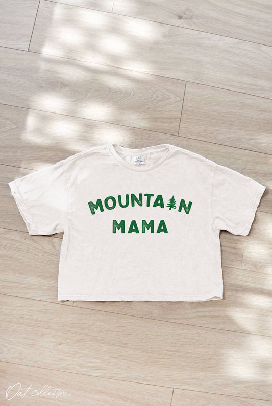 MOUNTAIN MAMA Cropped Graphic Top