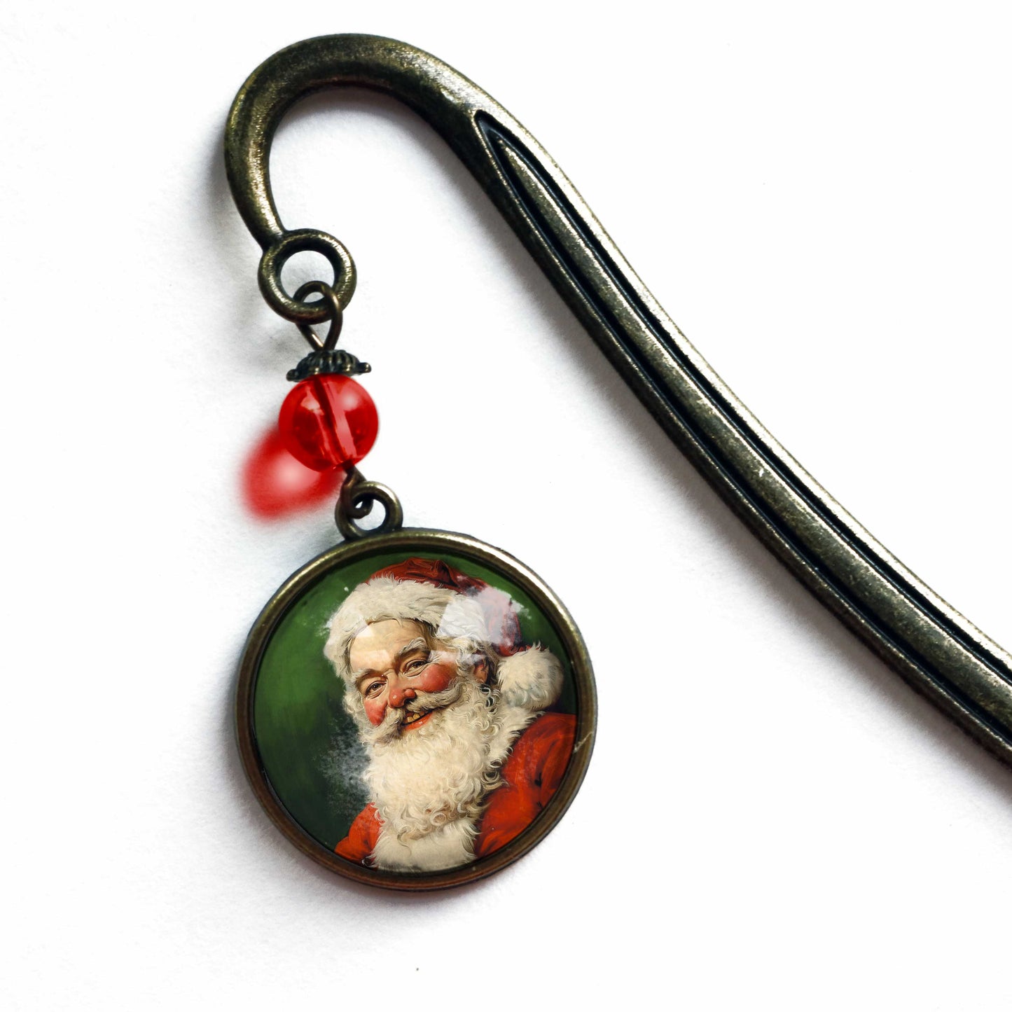 Victorian Santa Brass Christmas Bookmark