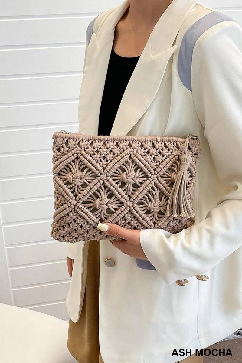 Bohemian Tassel Crochet Shoulder Bag