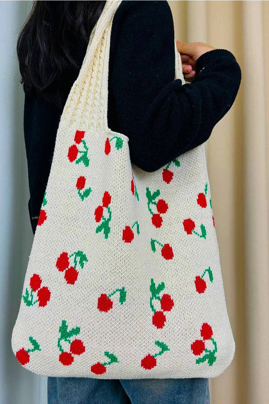 Cherry Crochet Tote Bag