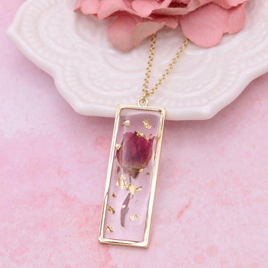 Red Dried Flower Necklace