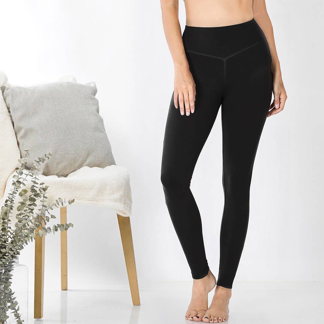 Black Brushed Microfiber Leggings