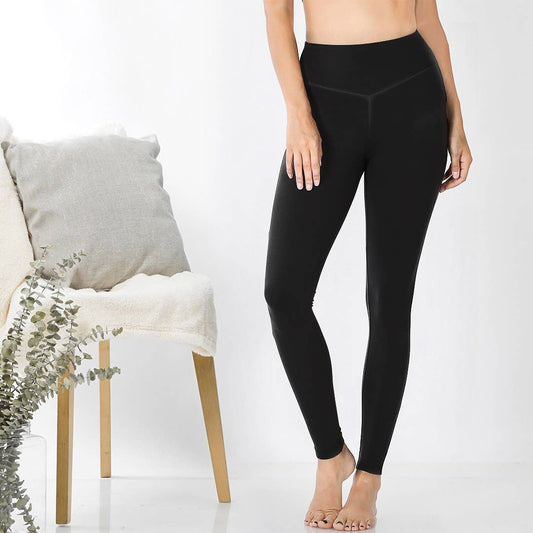 Black Brushed Microfiber Leggings