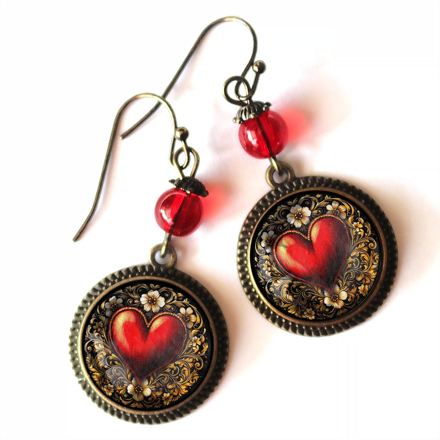 Ornate Heart Earrings