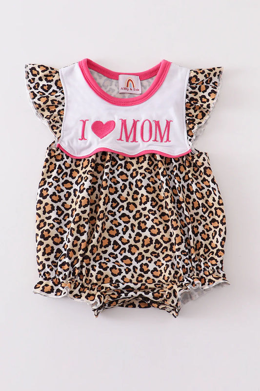 Leopard Print Mom Girl Onesie