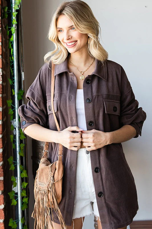 Mocha Sherpa Shacket