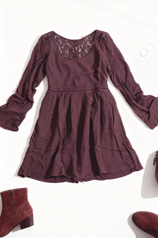 A Plum Crochet Dress