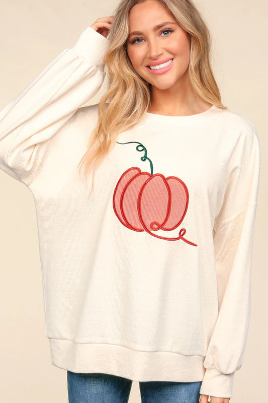 Pumpkin Pullover Knit Top