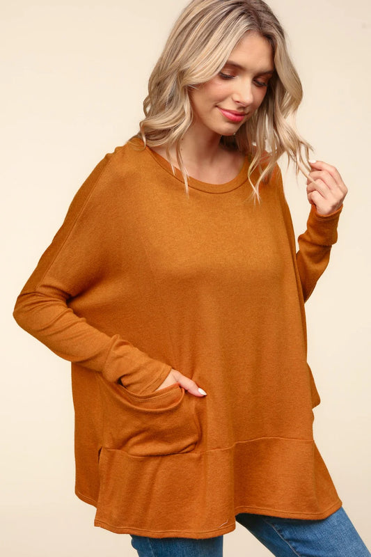Rust Dolman Oversized Top